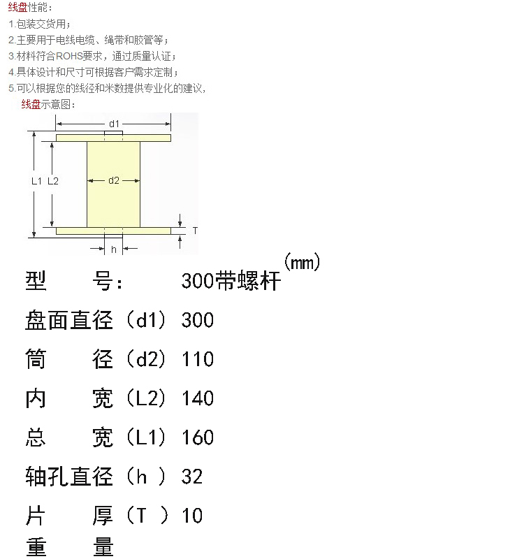 300带螺杆塑料线盘包装出货