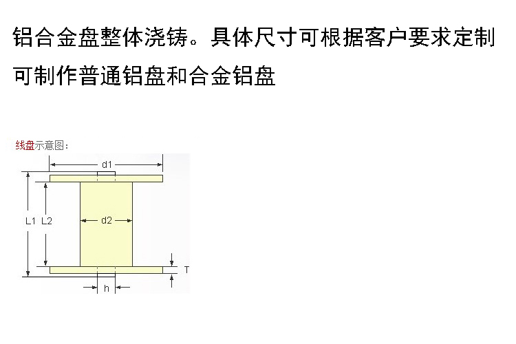 铝合金线盘